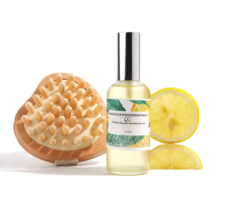 Celllulite Massager & Citrus Blend Massage Oil Set